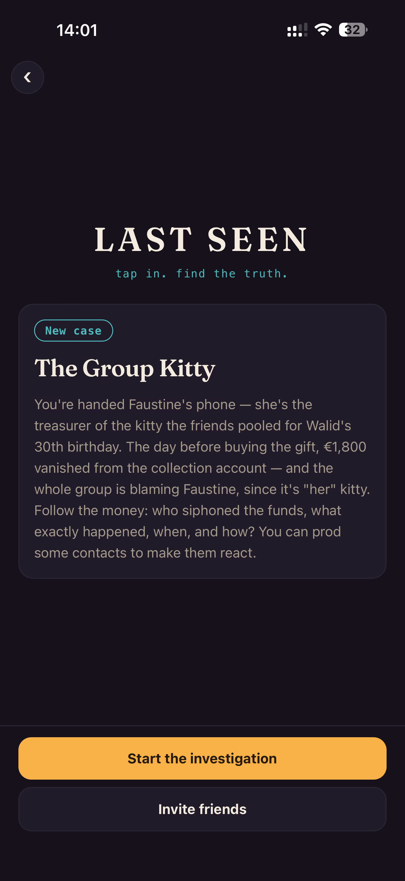失踪と、解くべき問いを提示するLast Seenの事件ブリーフィング